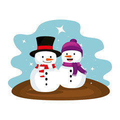 cute snowmen christmas characters