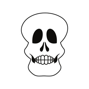 skull human on white background