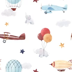 Blackout roller blinds Elephant Watercolor aircraft baby pattern