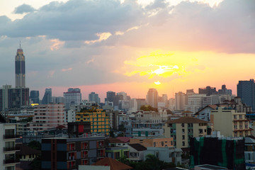 Obraz premium Pejzażu miejskiego Bangkok miasta azjata Tajlandia