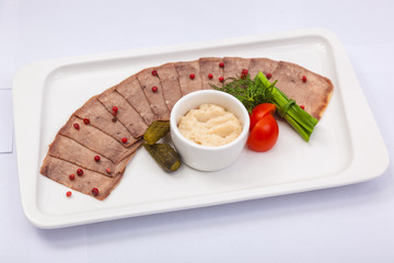 Beef tongue with horseradish