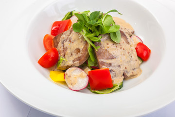 Salad with tongue and radish
