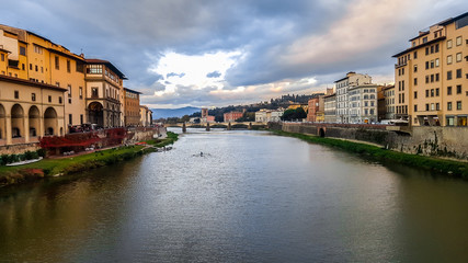 Arno river in Florence, Italy.
