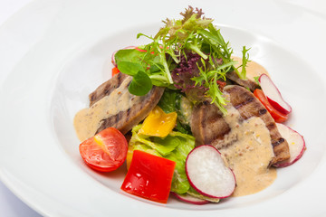 Salad with tongue and radish