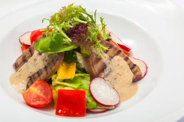 Salad with tongue and radish
