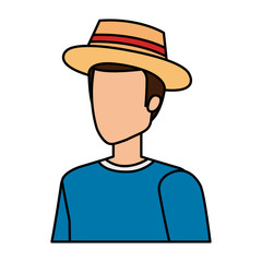 young man with tourist hat character