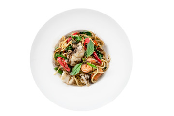 Spicy Spaghetti with Seafood