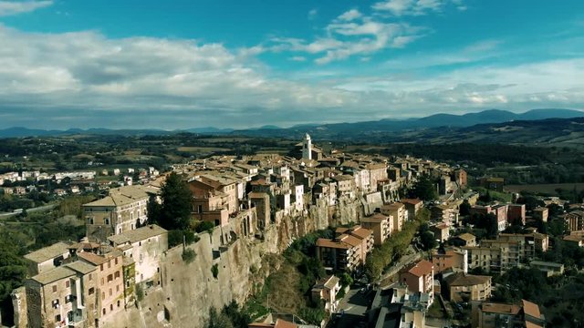 Orte, Italy Drone Aerial During Day Cinematic Pan Right