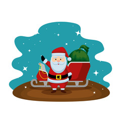 christmas santa claus with carriage