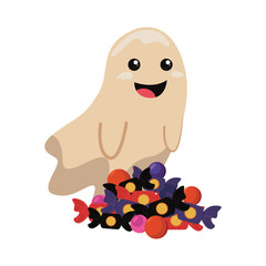 halloween ghost with sweet candies