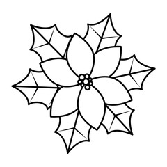 christmas floral decoration icon