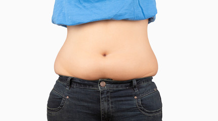 fat belly isolated on white background