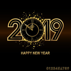 Happy new year 2019 with number for modify on next year.