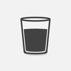 Vector icon glass cup with water. Glass with a drink.