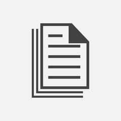 Vector icon of the document. Illustration of a business document on a gray background.  Layers grouped for easy editing illustration. For your design.