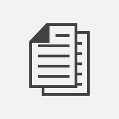 Vector icon of the document. Illustration of a business document on a gray background.  Layers grouped for easy editing illustration. For your design.