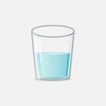 Vector icon glass cup with water. Glass with a drink.