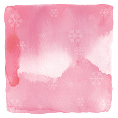Fototapeta premium Snowflakes with red paint watercolor on white background