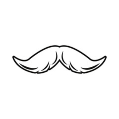 moustache hipster on white background