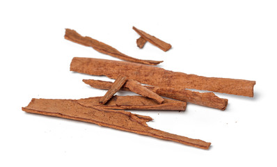 Cinnamon sticks isolated on white background