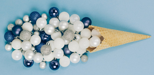 New Year or Christmas decorative flat lay