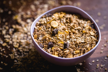 Cereal, seeds and oats, healthy meal.