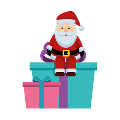 christmas santa claus with gift box