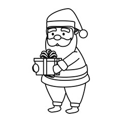 christmas santa claus with gift box