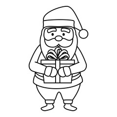 christmas santa claus with gift box