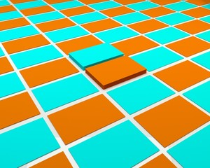 Orange and Aqua Business Card Template