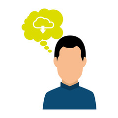 young man with speech bubble