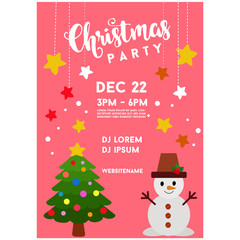christmas poster tree snowman