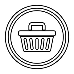 shopping basket isolated icon