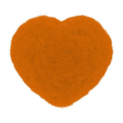 Heart from Orange Fur. 3d Rendering