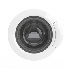 Closeup of Front Load Washing Machine Door. 3d Rendering