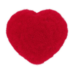 Heart from Red Fur. 3d Rendering