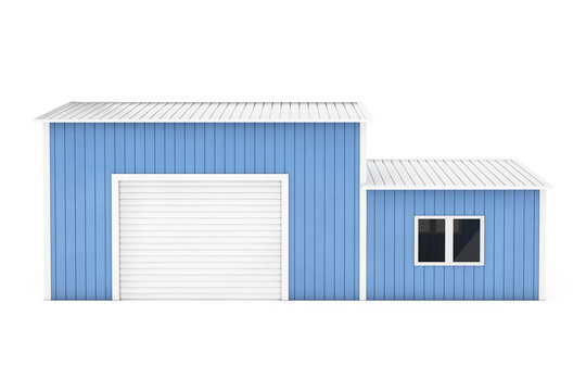 Office and Storage Warehouse Building. 3d Rendering