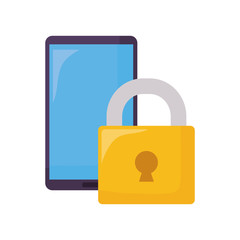 smartphone security on white background