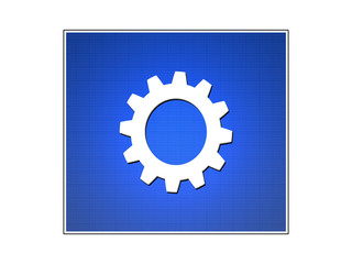 Gear wheel on blueprint 