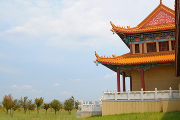 Fototapeta premium Temple with blue sky background