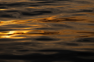 the evening sunlight reflection on water wave