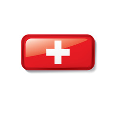 Obraz premium Switzerland flag, vector illustration on a white background