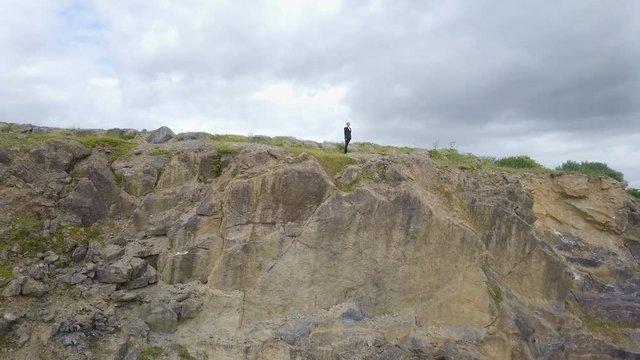 This symbolic video is a metaphor for British Prime Minister Theresa May at the precipice trying to steer her country through very difficult Brexit Negotiations with the European Union.