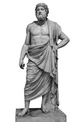 Fototapeta premium Marmurowy posąg greckiego boga Zeusa na białym tle
