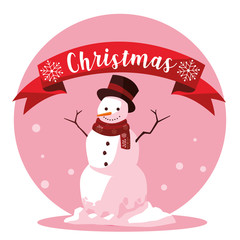 snowman of christmas with ribbon