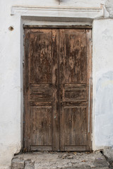 old wooden brown door