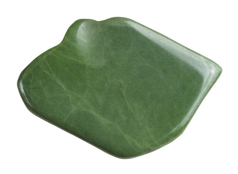 green jasper stone isolated on white
