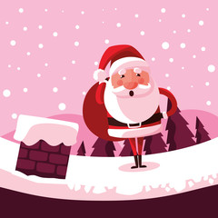 santa claus christmas with chimney