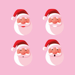 set head of santa claus christmas