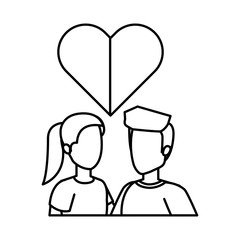 young couple with heart love